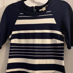 Michael Kors Blue, White, Orange Striped Dress